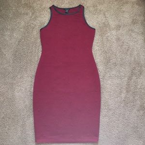 Maroon Body-con Midi Dress